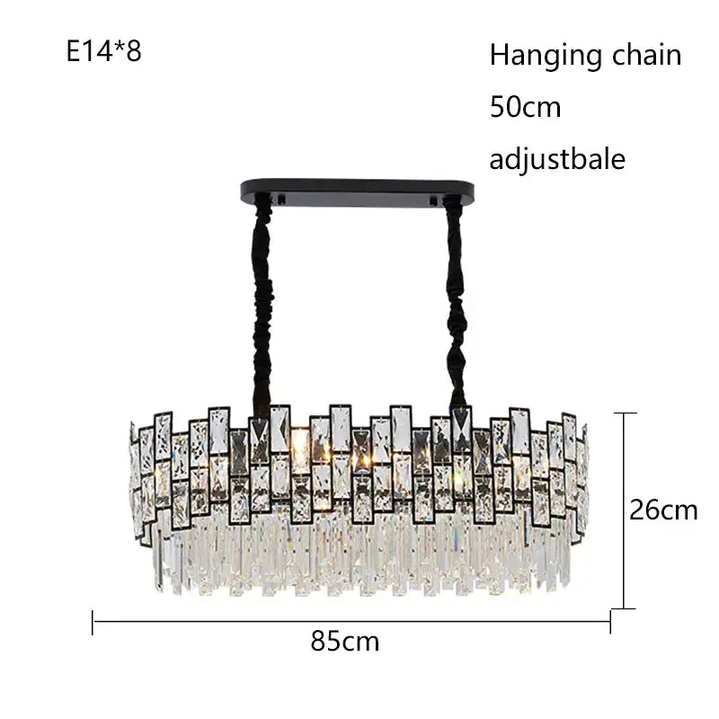 Postmodern Luxury Chandelier Suspend LED Lighting Fixtures Gold Black Crystal Round Oval Hanging Lamp For Living Room Decoration ChandeliersLife®