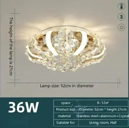 Modern Minimalist Crystal LED Ceiling Light - ChandeliersLife®