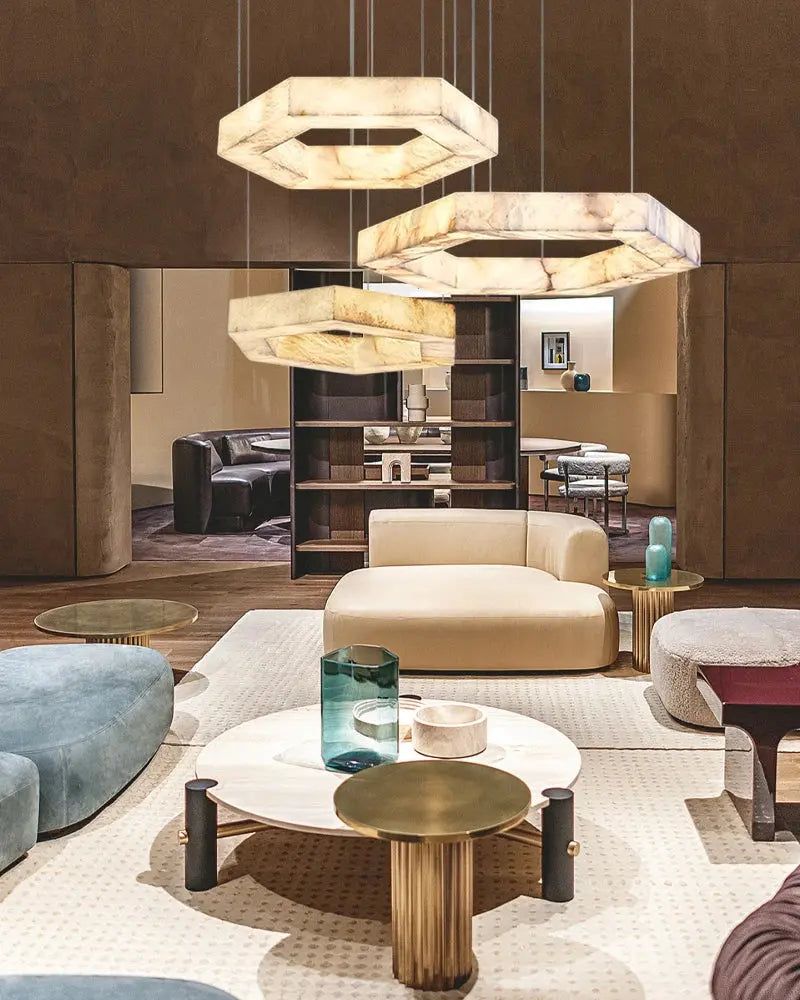 Hexagonal Alabaster Round Chandelier ChandeliersLife®