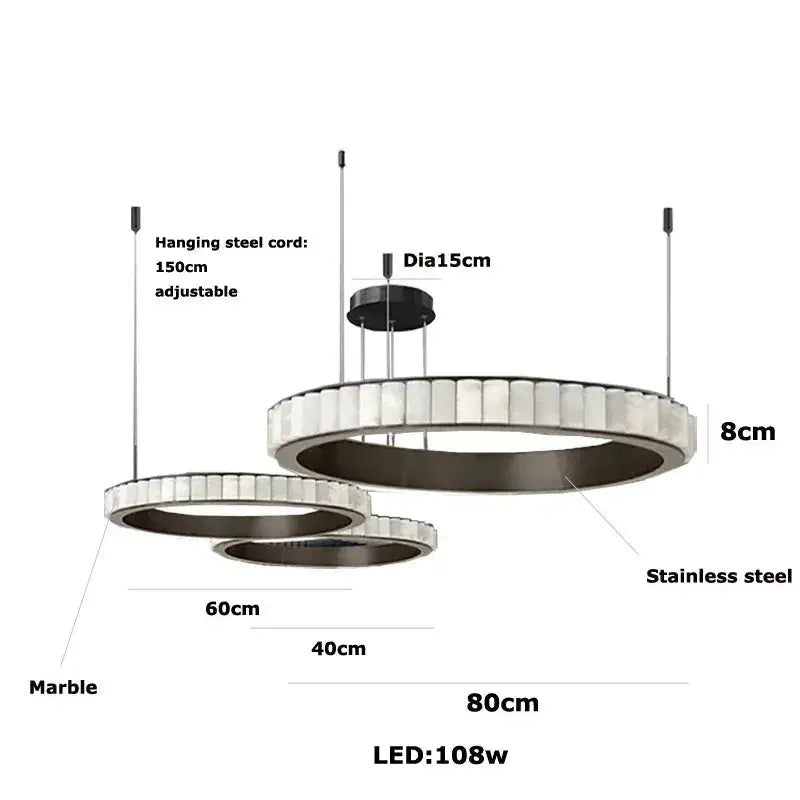 Modern Minimalist Designer Alabaster Chandelier ChandeliersLife®