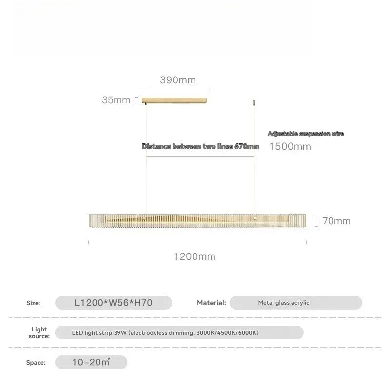 Minimalist Black Linear Chandelier Above Dining Table ChandeliersLife®