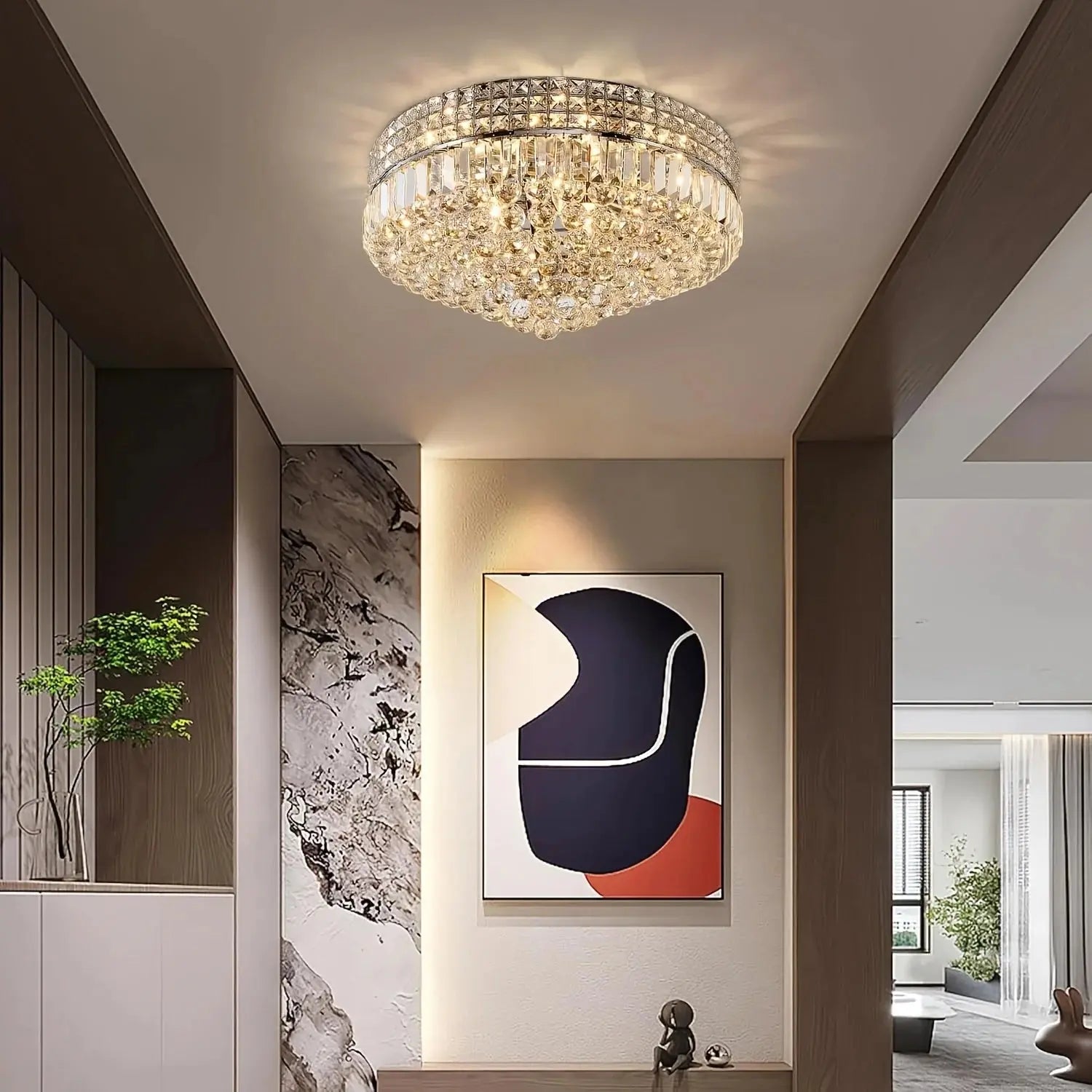 Modern Round Crystal Ceiling Light Fixture ChandeliersLife®