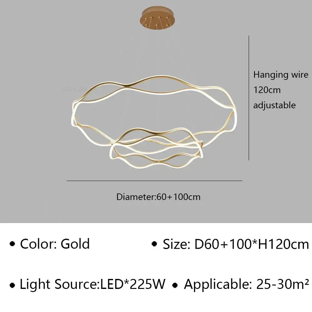 Modern LED Pendant Light For Bedroom Living Dining Room Chandelier Luxury Ring Hanging Lamp Home Decor Indoor Lighting Fixture ChandeliersLife®