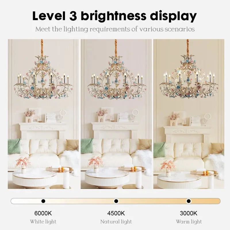 Coloured Floral Design Decorative Chandelier