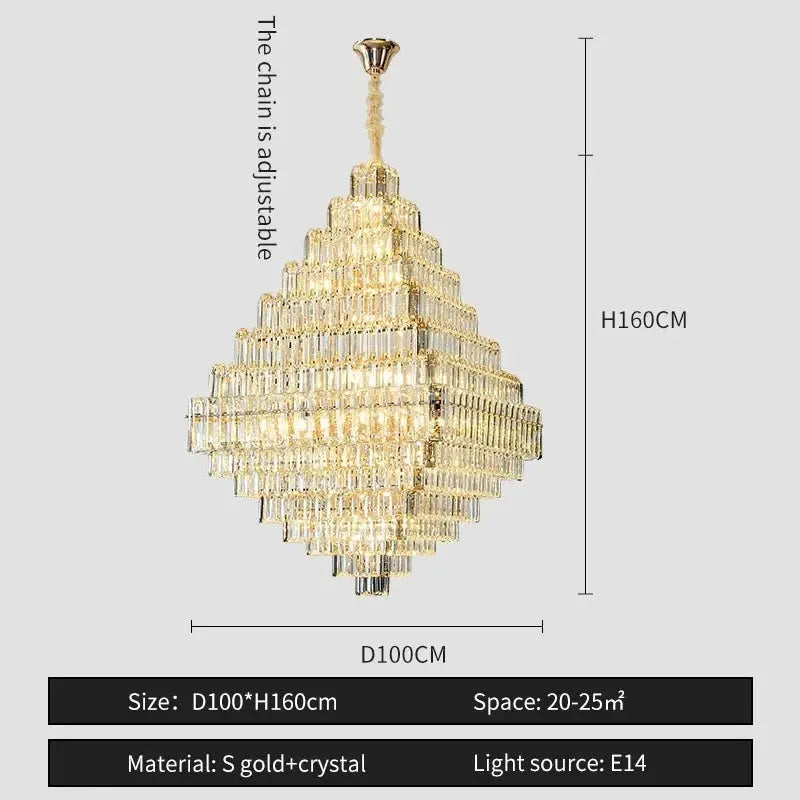 Modern Luxury Spiral Staircase Crystal Chandelier ChandeliersLife®