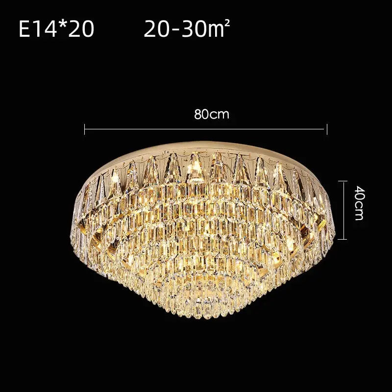 Rectangular Round Crystal Luxury Ceiling Lamp