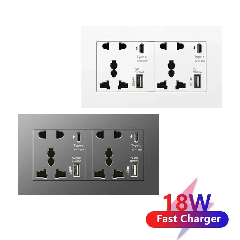 UK Wall Electrical Outlet with USB Charger ChandeliersLife®