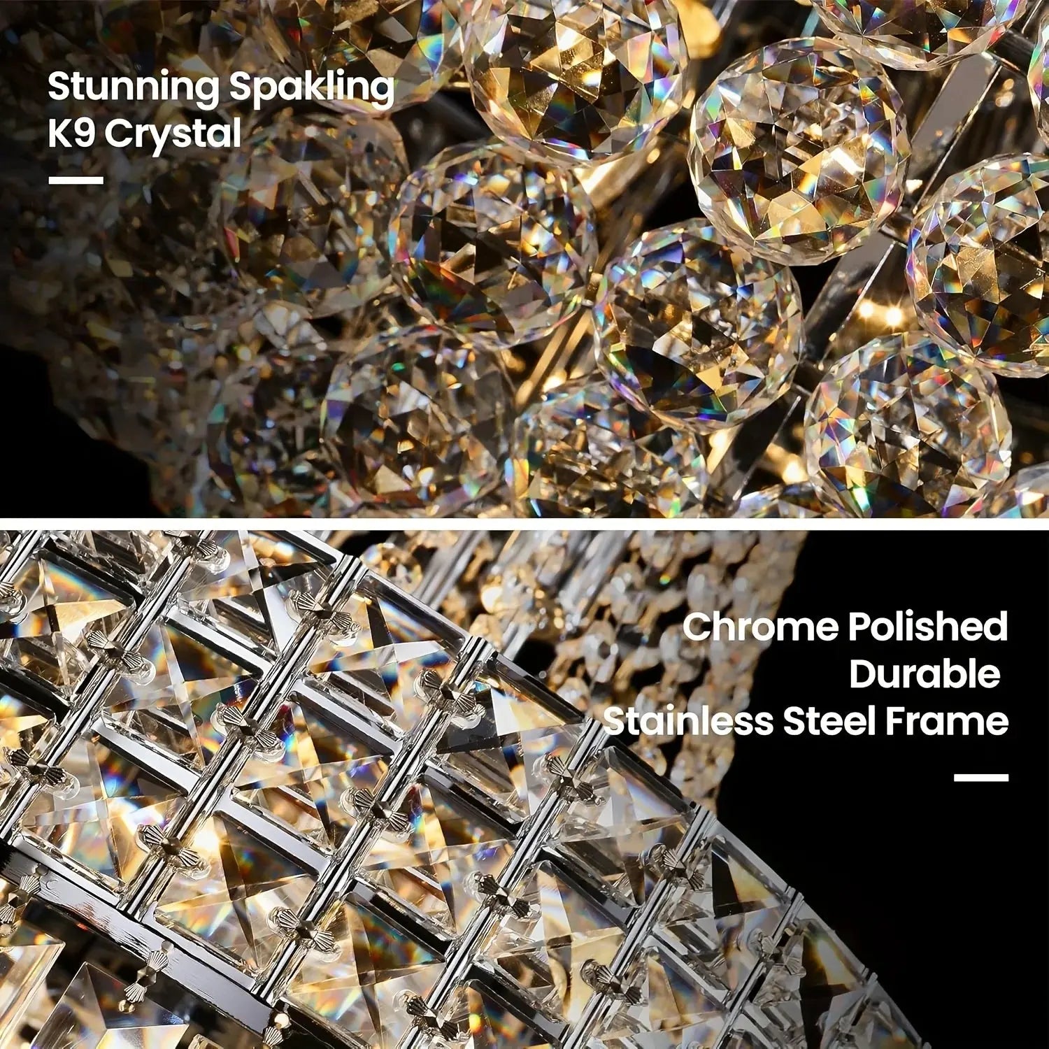 Modern Round Crystal Ceiling Light Fixture