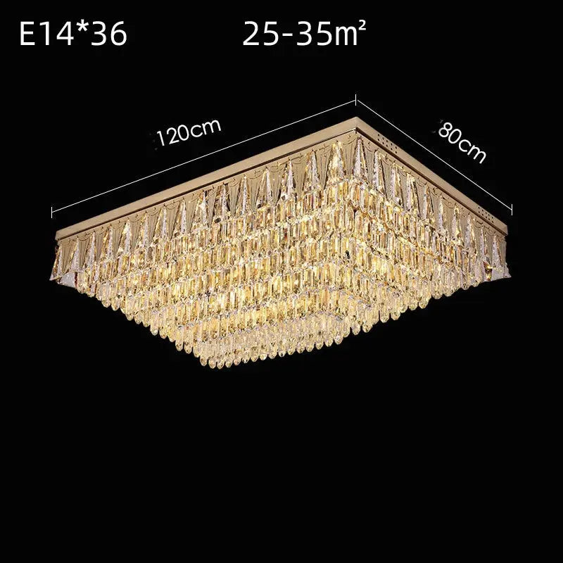 Rectangular Round Crystal Luxury Ceiling Lamp