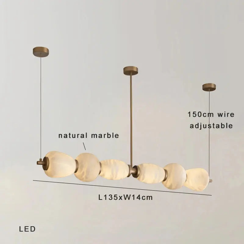 Marble Decoration Long Round Pendant Lights Led Dimmable Hanging Lamp Over Dining Table Bar Decor Luxury Marble Pendant Lamp ChandeliersLife®