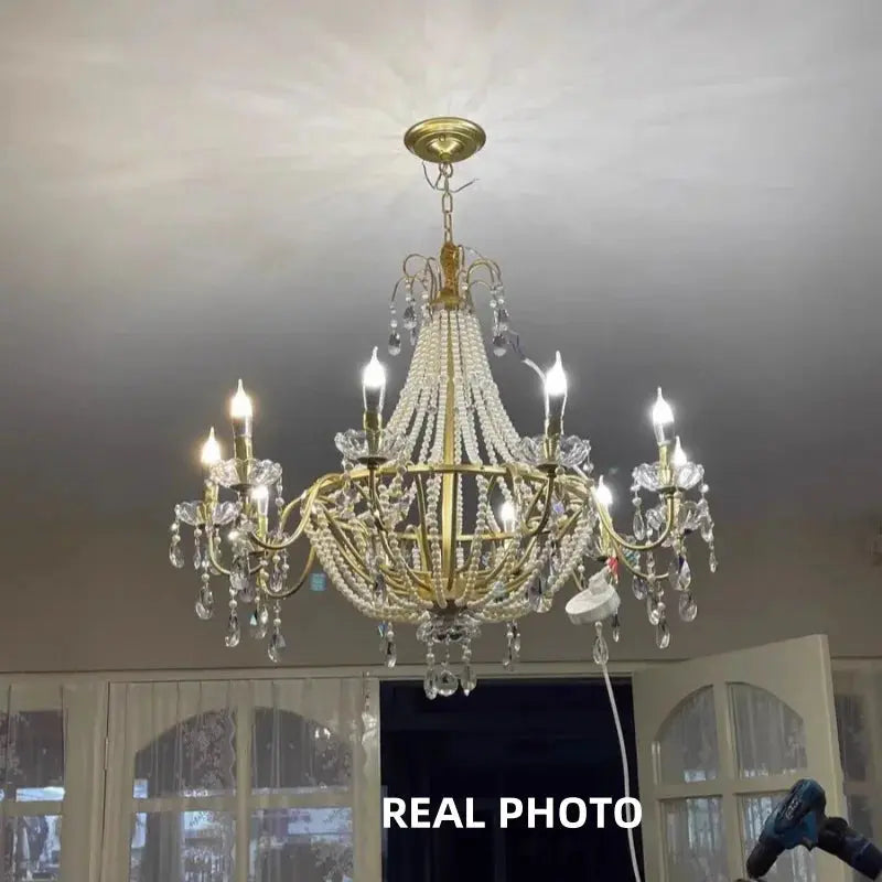 French Design Pearl Crystal Chandelier
