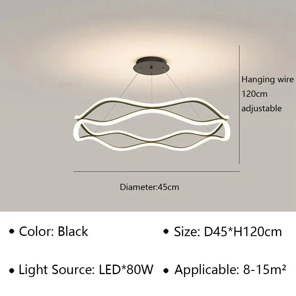 Modern LED Pendant Light For Bedroom Living Dining Room Chandelier Luxury Ring Hanging Lamp Home Decor Indoor Lighting Fixture ChandeliersLife®