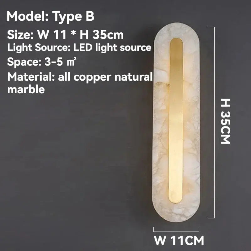 Gold Marble Wall Bedroom Lamp