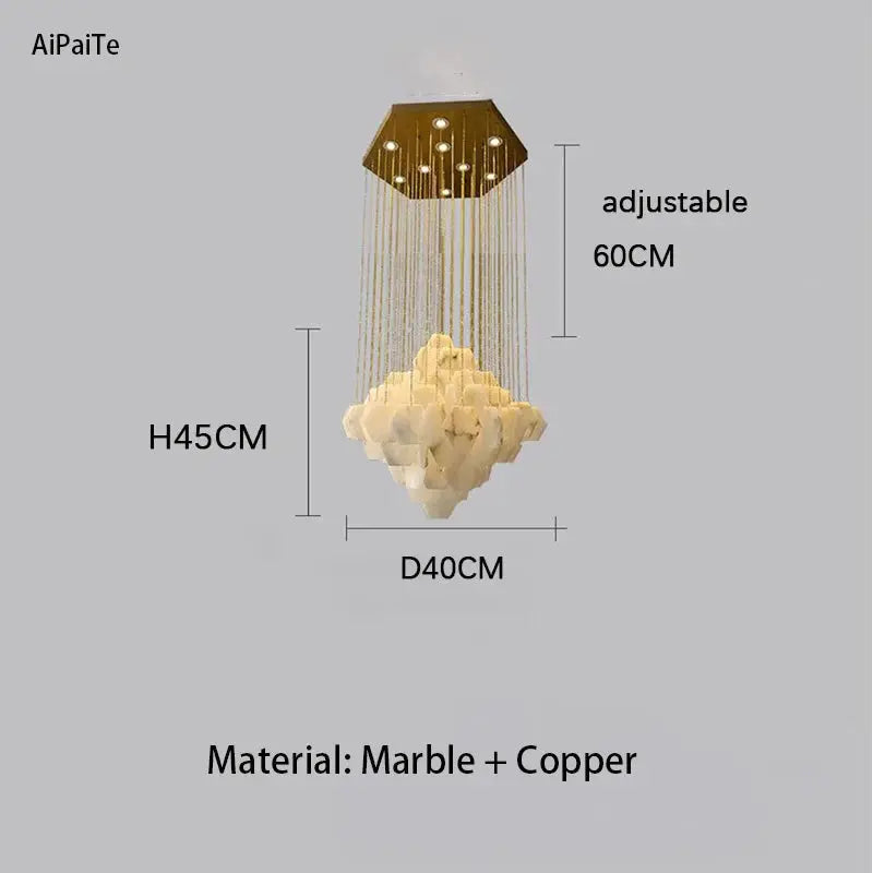 Nordic Retro Square Snowflake gypsum LED chandelier Hardware ceiling  lustre Creative restaurant design decorative Dimmable ChandeliersLife®