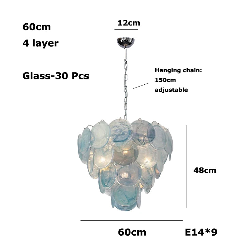 Mirella Murano-inspired Coloured Glass chandelier, product gallery image 12 of 17