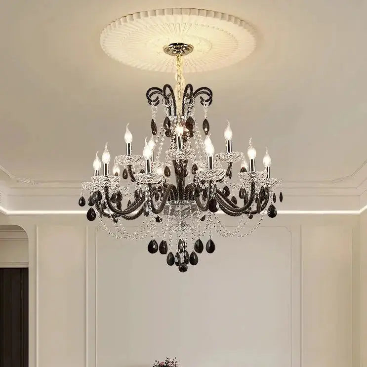 Black French Crystal Chandelier ChandeliersLife®