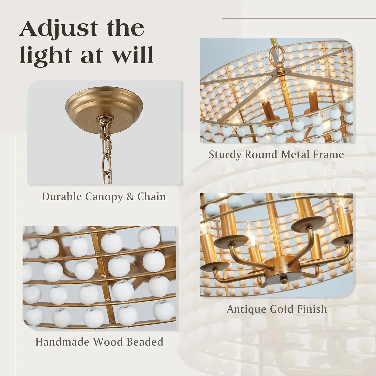 Boho Wood Farmhouse Chandelier ChandeliersLife®