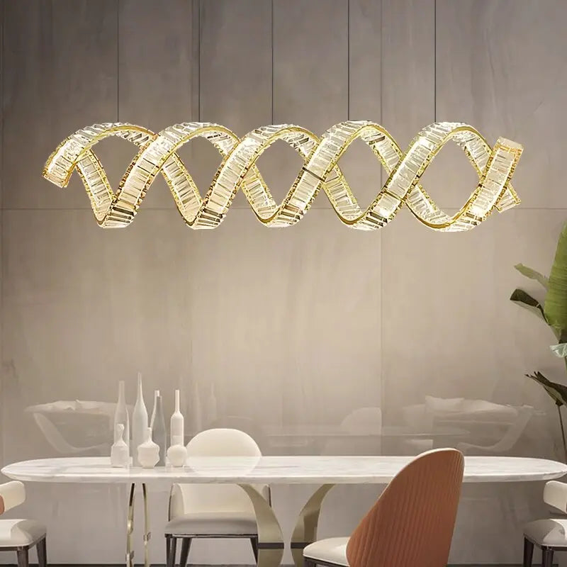 Luxury Led Wave Crystal Chandelier