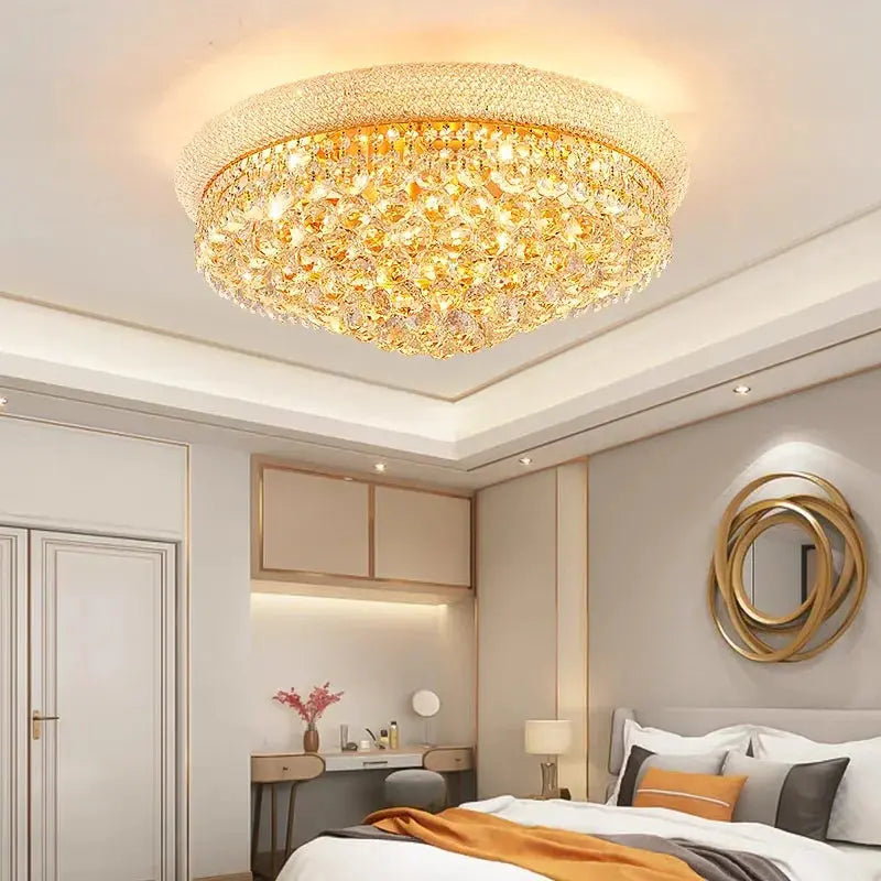 Morden Crystal Ceiling Lamp Bedroom Atmospheric