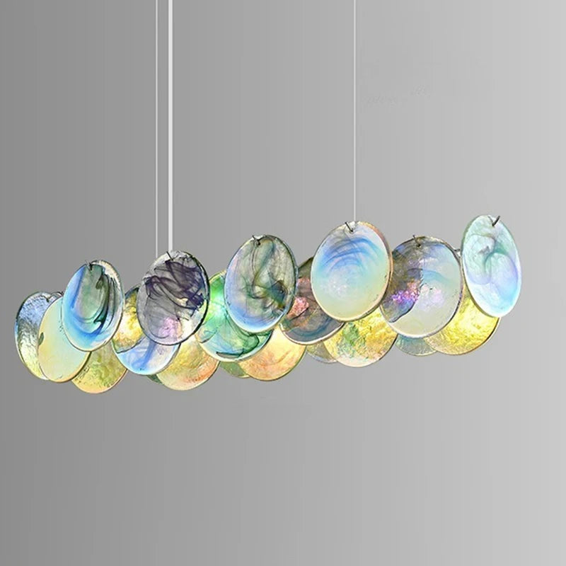 Rosella Murano-inspired Pink and Green Glass chandelier, product gallery image 17 of 19