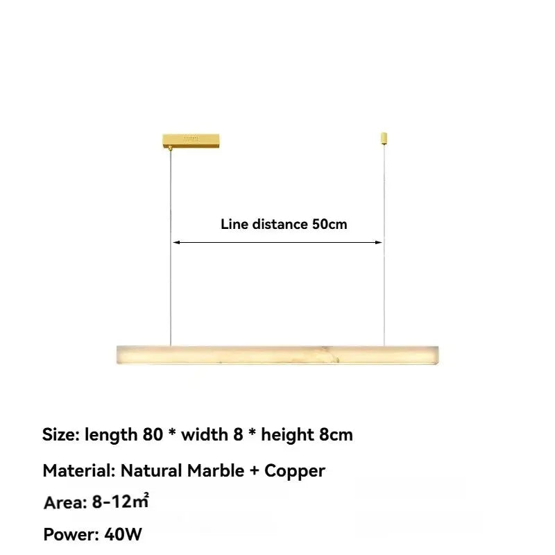 Natural Marble Alabaster Linear Chandelier ChandeliersLife®