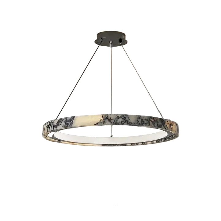 Nordic Living Room Pendant Light New Bedroom Restaurant Chandelier Retro Luxury Marble Ring Stone Lamp Indoor Led Lighting Luste
