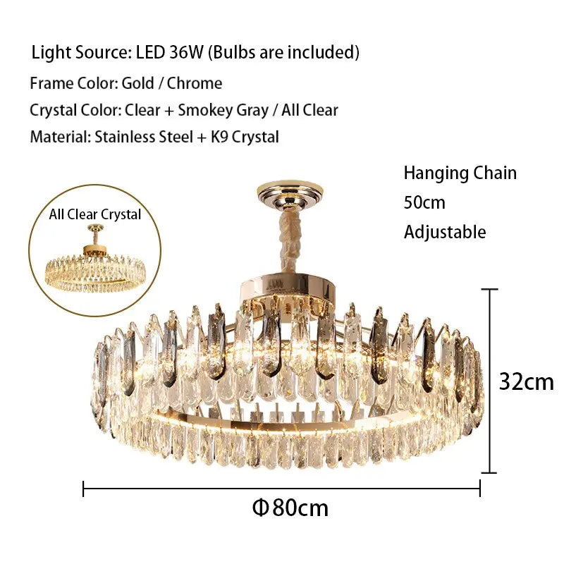 Crystal Modern Gold Lustres ChandeliersLife®