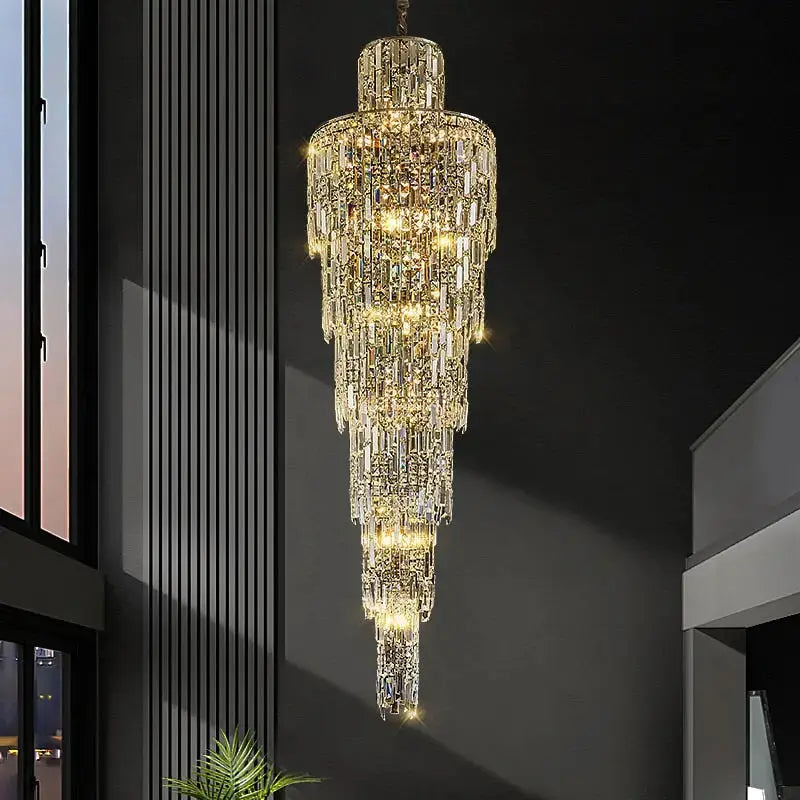 Rotating Staircase Crystal Chandelier ChandeliersLife®