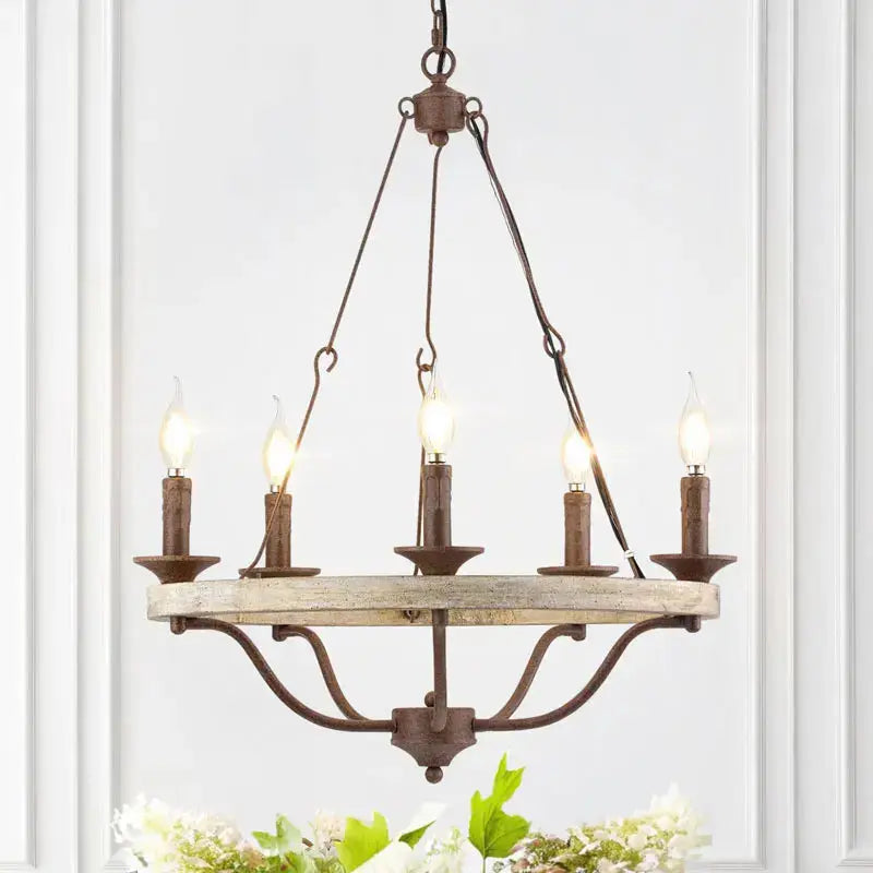Creative American Rural Design Wooden Pendent Chandelier