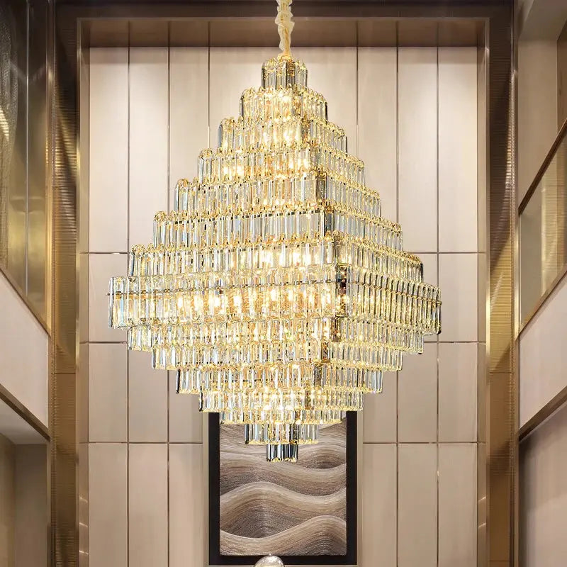 Modern Luxury Spiral Staircase Crystal Chandelier ChandeliersLife®