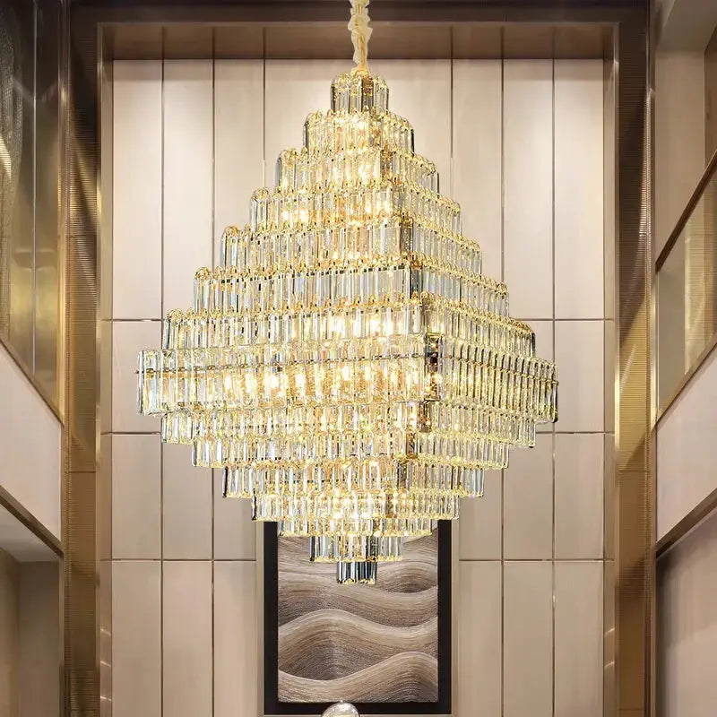 Modern Luxury Spiral Staircase Crystal Chandelier ChandeliersLife®