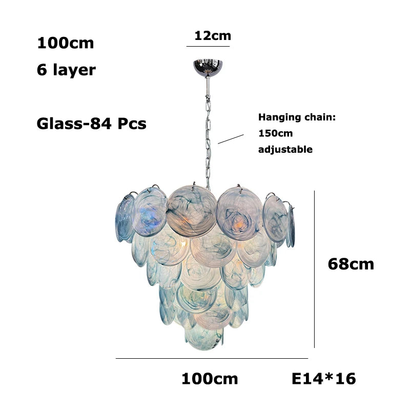 Mirella Murano-inspired Coloured Glass chandelier, product gallery image 16 of 17