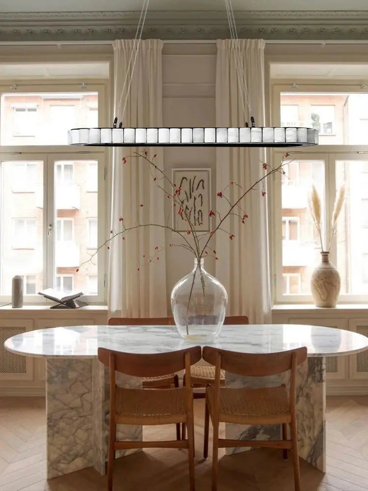 Modern Minimalist Designer Alabaster Chandelier ChandeliersLife®