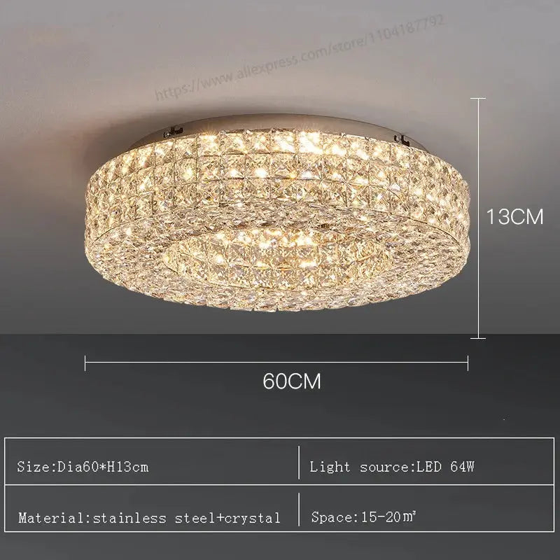 Round Crystal Chandelier Home Decoration