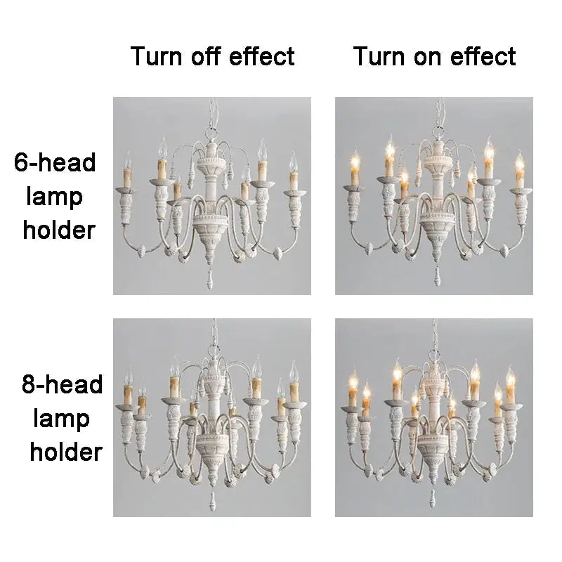 French Restaurant White Vintage Chandelier