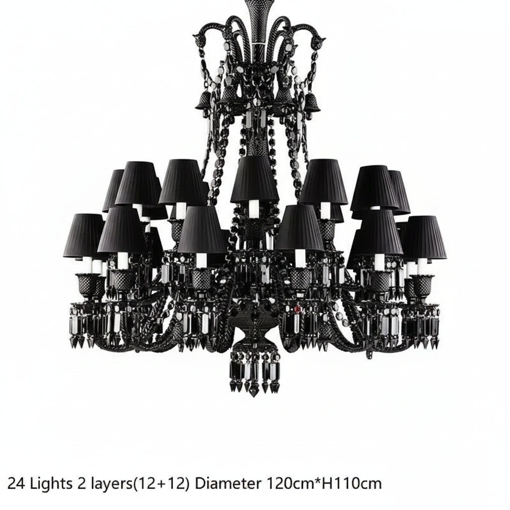 Villa Hotel Luxury Black Crystal Chandelier