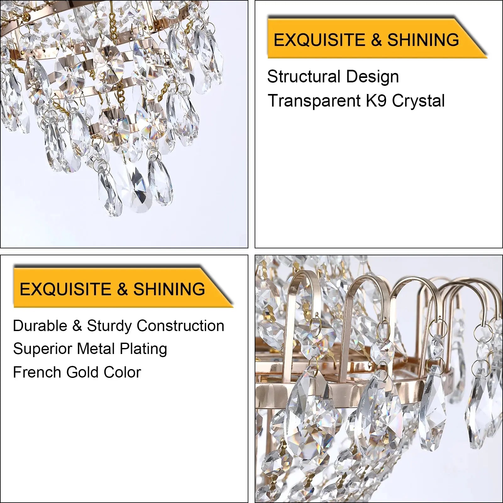 16.9" Luxury Retro Crystal Chandelier European Style Imperial Style Copper Color 7-Light Lighting Fixture Classy Living Room Restaurant Entrance Ceiling Light ChandeliersLife®