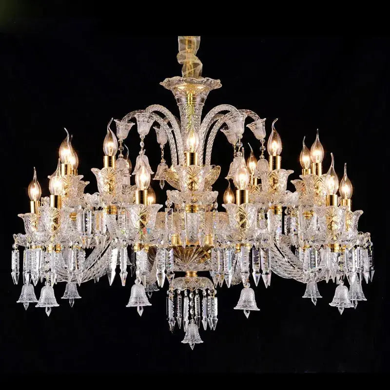 Golden Clear Candle Crystal Chandelier ChandeliersLife®