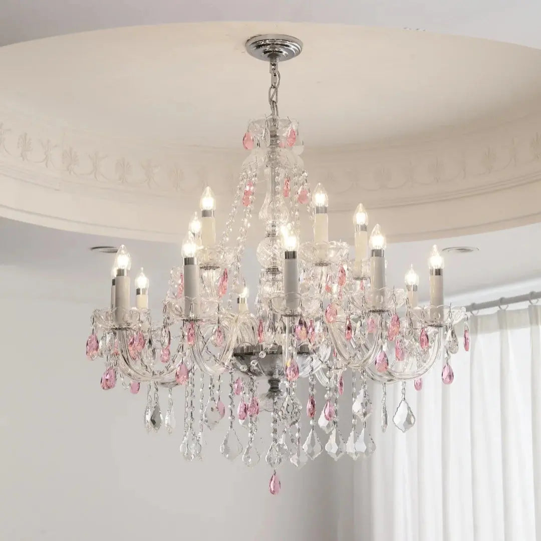 French Blue Crystal Chandelier