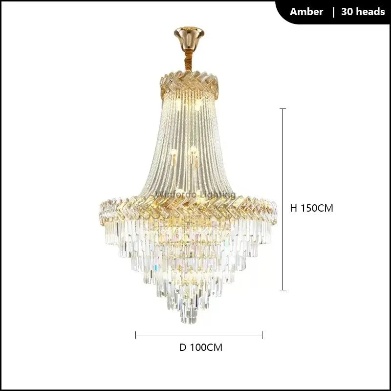 2023 Luxury Duplex Villa Crystal Chandelier ChandeliersLife®