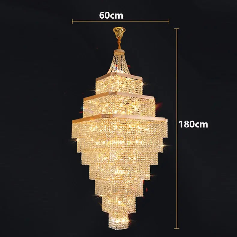 Rose Gold Stair Chandelier Luxury Chandelier