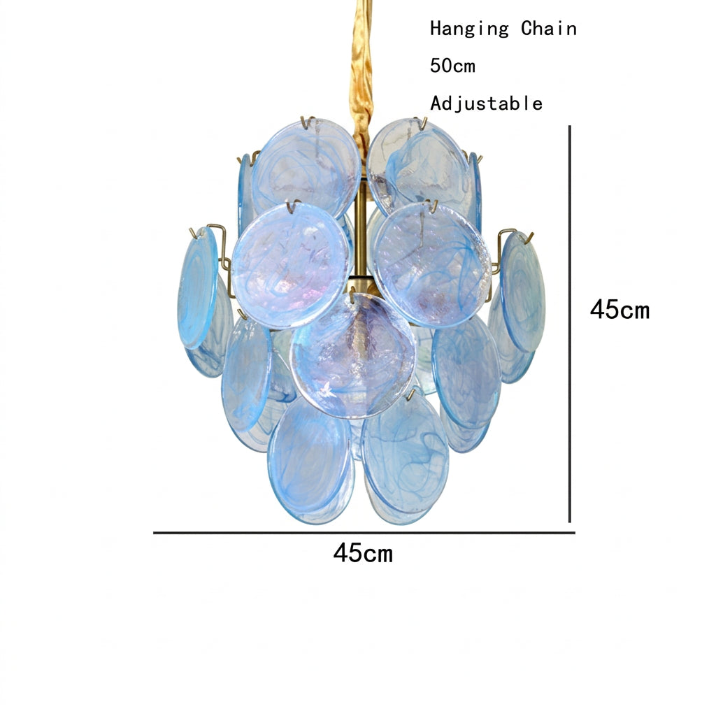 Azura Vintage Glass and Metal chandelier, product gallery image 11 of 13