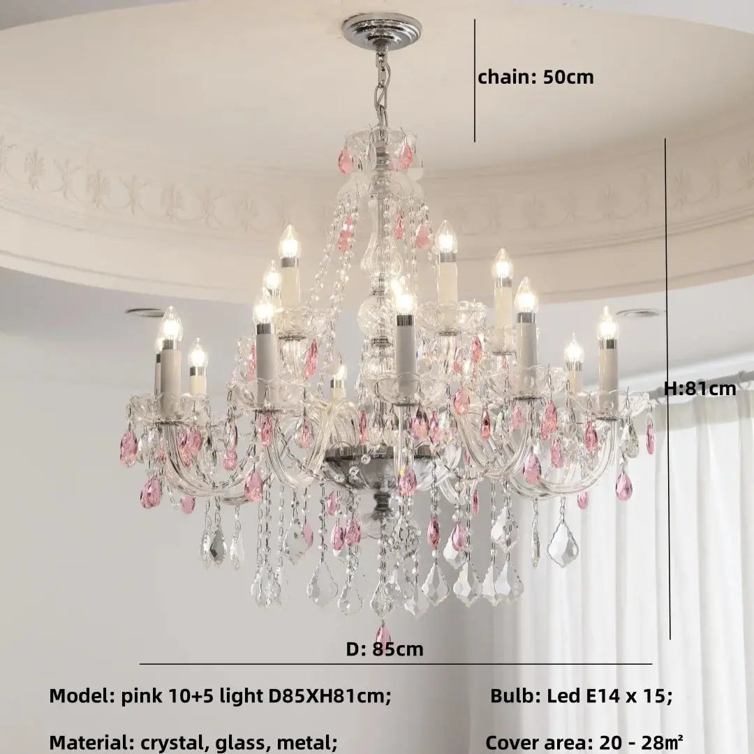 French Blue Crystal Chandelier