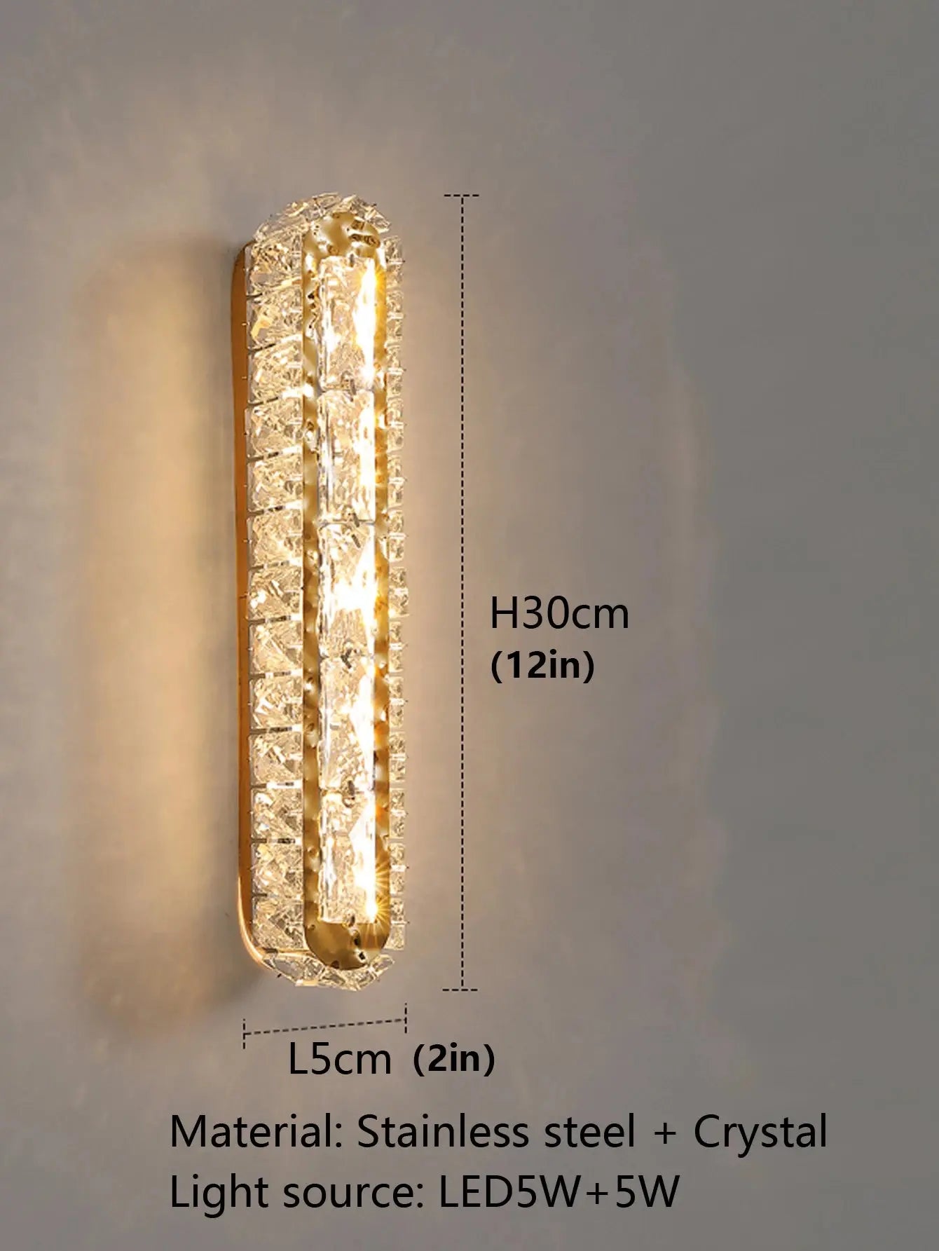 Double Row Crystal Wall Light