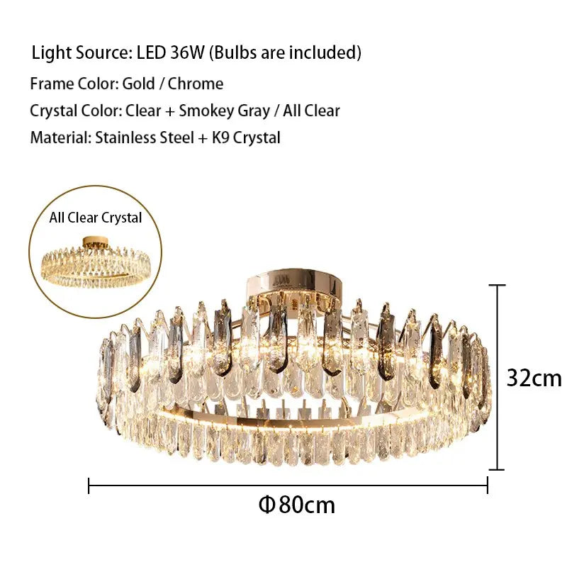 Crystal Modern Gold Ceiling Lustres ChandeliersLife®