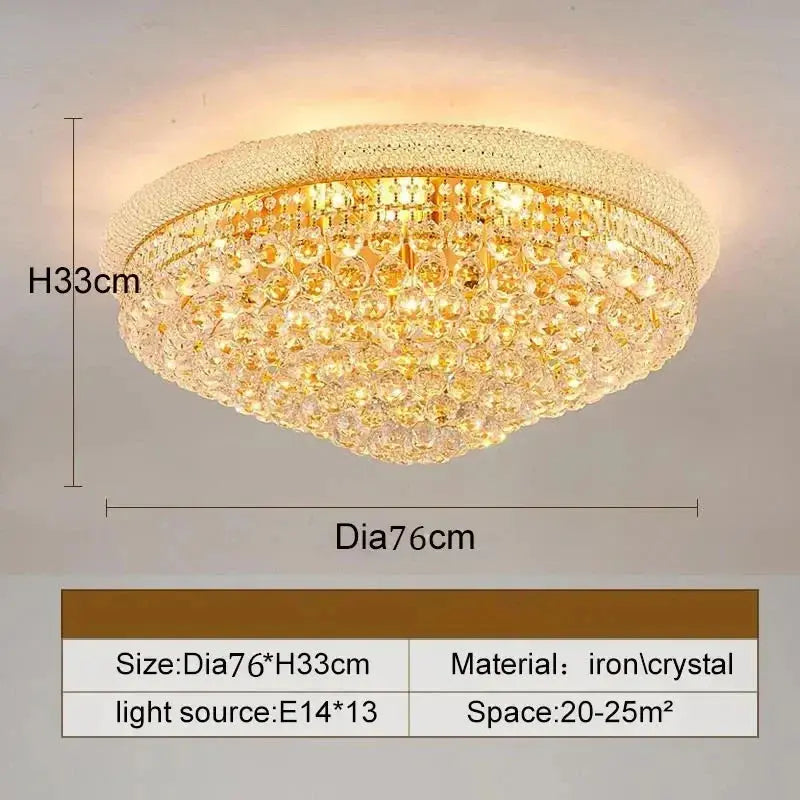Morden Crystal Ceiling Lamp Bedroom Atmospheric