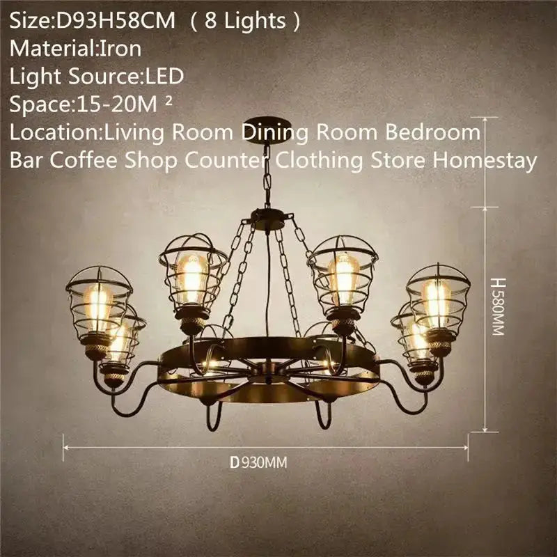 Industrial Retro Decor Chandelier ChandeliersLife®