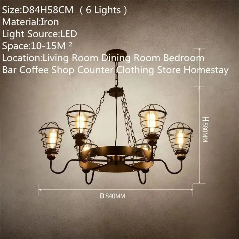 Industrial Retro Decor Chandelier ChandeliersLife®