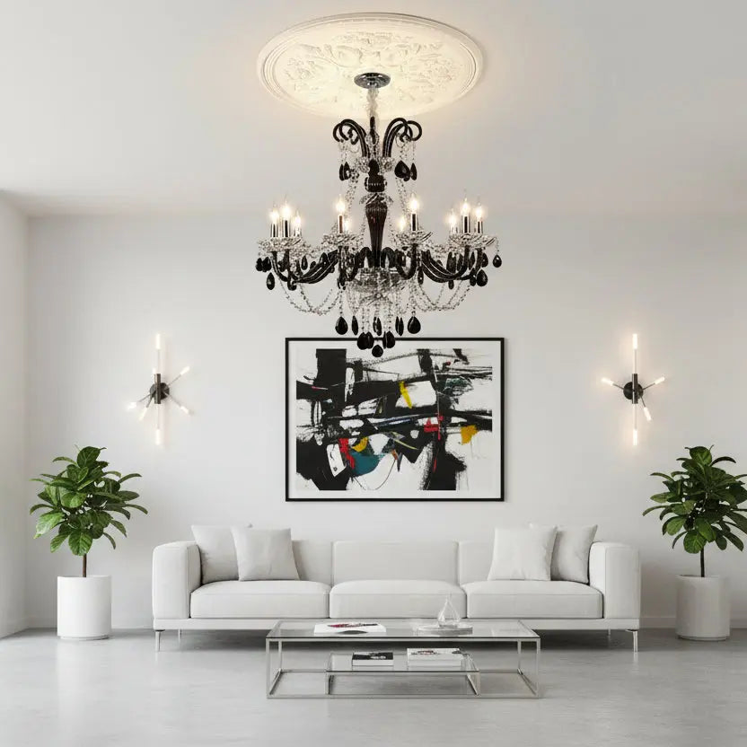 Black French Crystal Chandelier ChandeliersLife®
