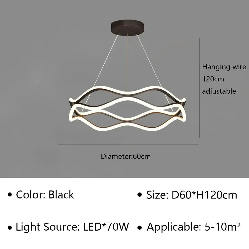 Modern LED Pendant Light For Bedroom Living Dining Room Chandelier Luxury Ring Hanging Lamp Home Decor Indoor Lighting Fixture ChandeliersLife®